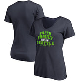 Seattle Seahawks Women's Faith Family V-Neck T-Shirt