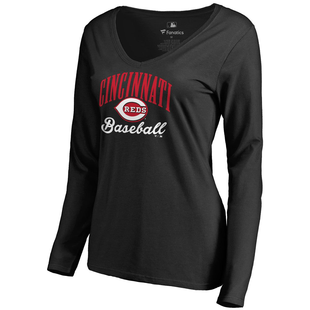 Cincinnati Reds Women's Victory Script Long Sleeve T-Shirt | MLB Discount