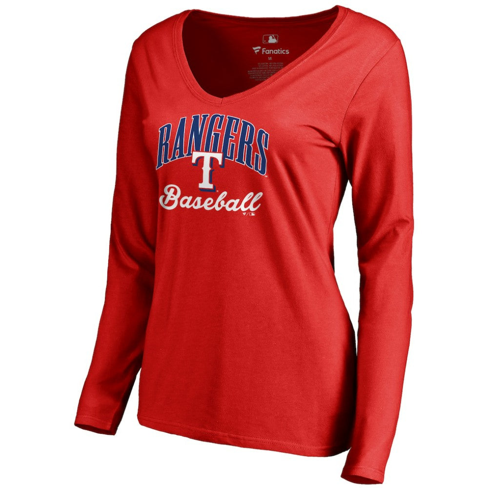 Texas Rangers Women's Victory Script Long Sleeve T-Shirt | MLB For sale
