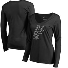 San Antonio Spurs Women's Primary Logo V-Neck Long Sleeve T-Shirt On Sale