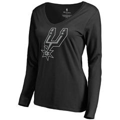 San Antonio Spurs Women's Primary Logo V-Neck Long Sleeve T-Shirt On Sale