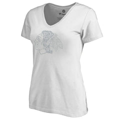Chicago Blackhawks Women's Whiteout V-Neck T-Shirt Discount