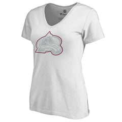 Colorado Avalanche Women's Whiteout V-Neck T-Shirt Sale