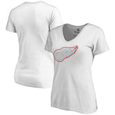 Detroit Red Wings Women's Whiteout V-Neck T-Shirt Outlet