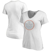 Edmonton Oilers Women's Whiteout V-Neck T-Shirt Discount