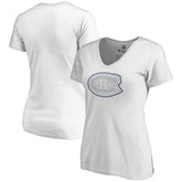 Montreal Canadiens Women's Whiteout V-Neck T-Shirt Sale
