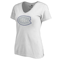 Montreal Canadiens Women's Whiteout V-Neck T-Shirt Sale