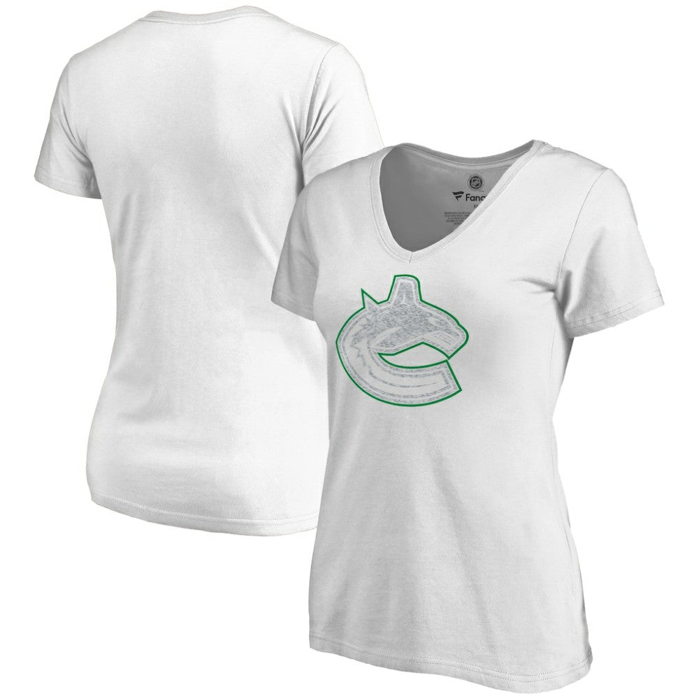 Vancouver Canucks Women's Whiteout V-Neck T-Shirt Outlet