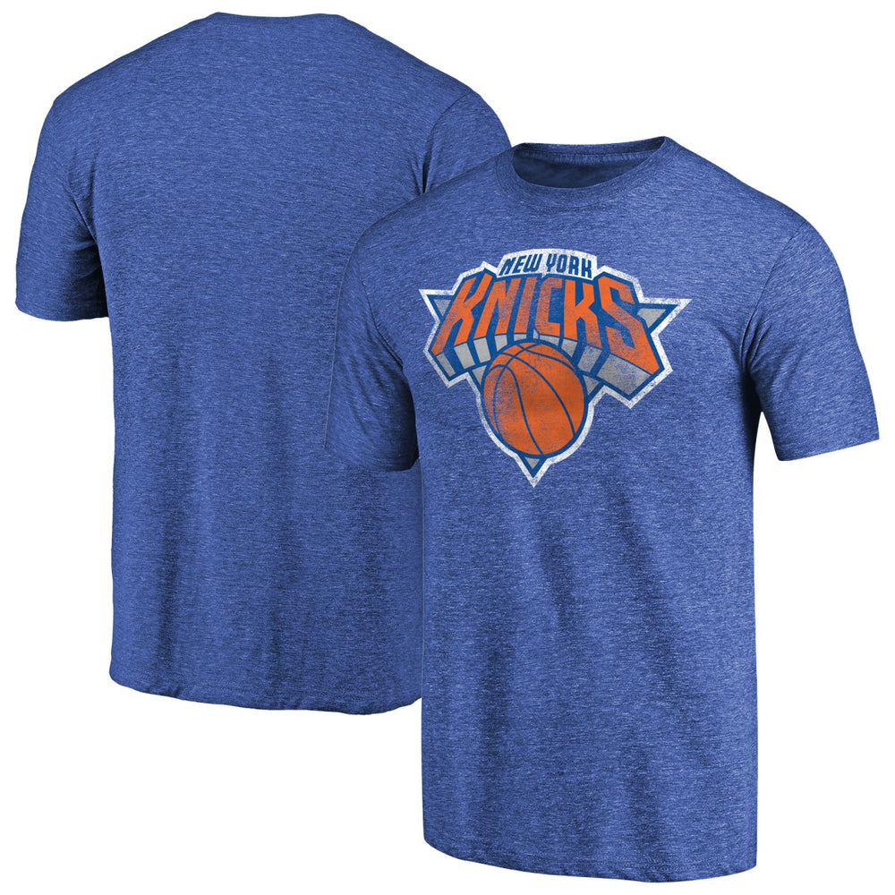 New York Knicks Distressed Team Logo Tri-Blend T-Shirt New