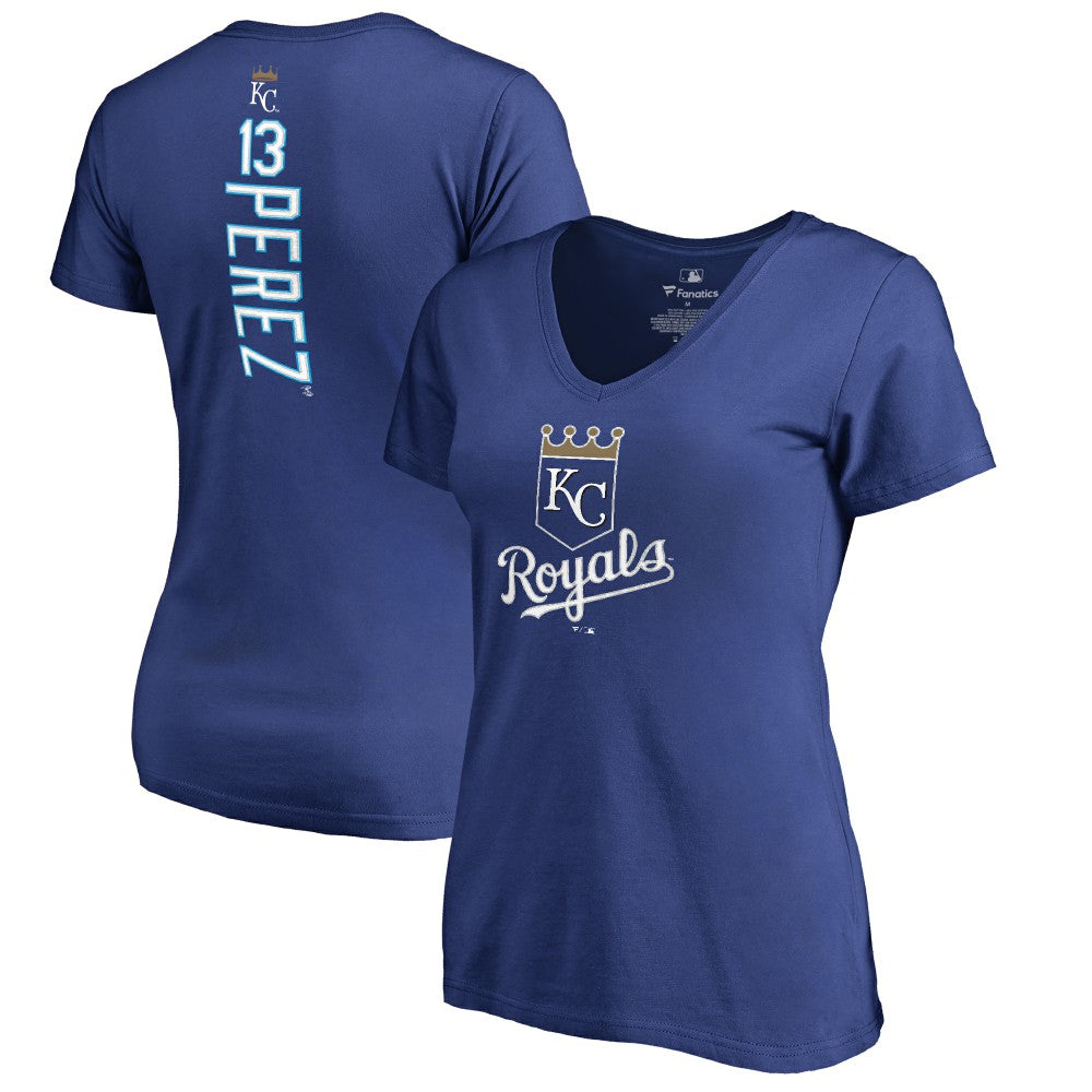 Salvador Perez Kansas City Royals Women's Backer V-Neck T-Shirt | MLB Online