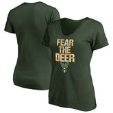 Milwaukee Bucks Women's Mantra V-Neck T-Shirt Outlet