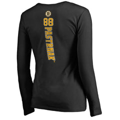 David Pastrnak Boston Bruins Women's Backer V-Neck Long Sleeve T-Shirt Online