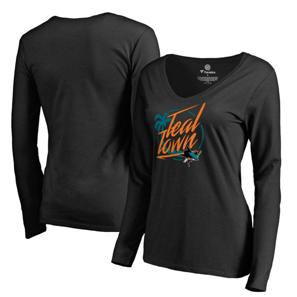 San Jose Sharks Women's Hometown Collection City of Teal Long Sleeve T-Shirt For Sale