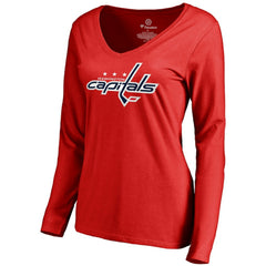 Alexander Ovechkin Washington Capitals Women's Backer V-Neck Long Sleeve T-Shirt For Sale