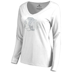 Chicago Blackhawks Women's White Out Long Sleeve T-Shirt Discount