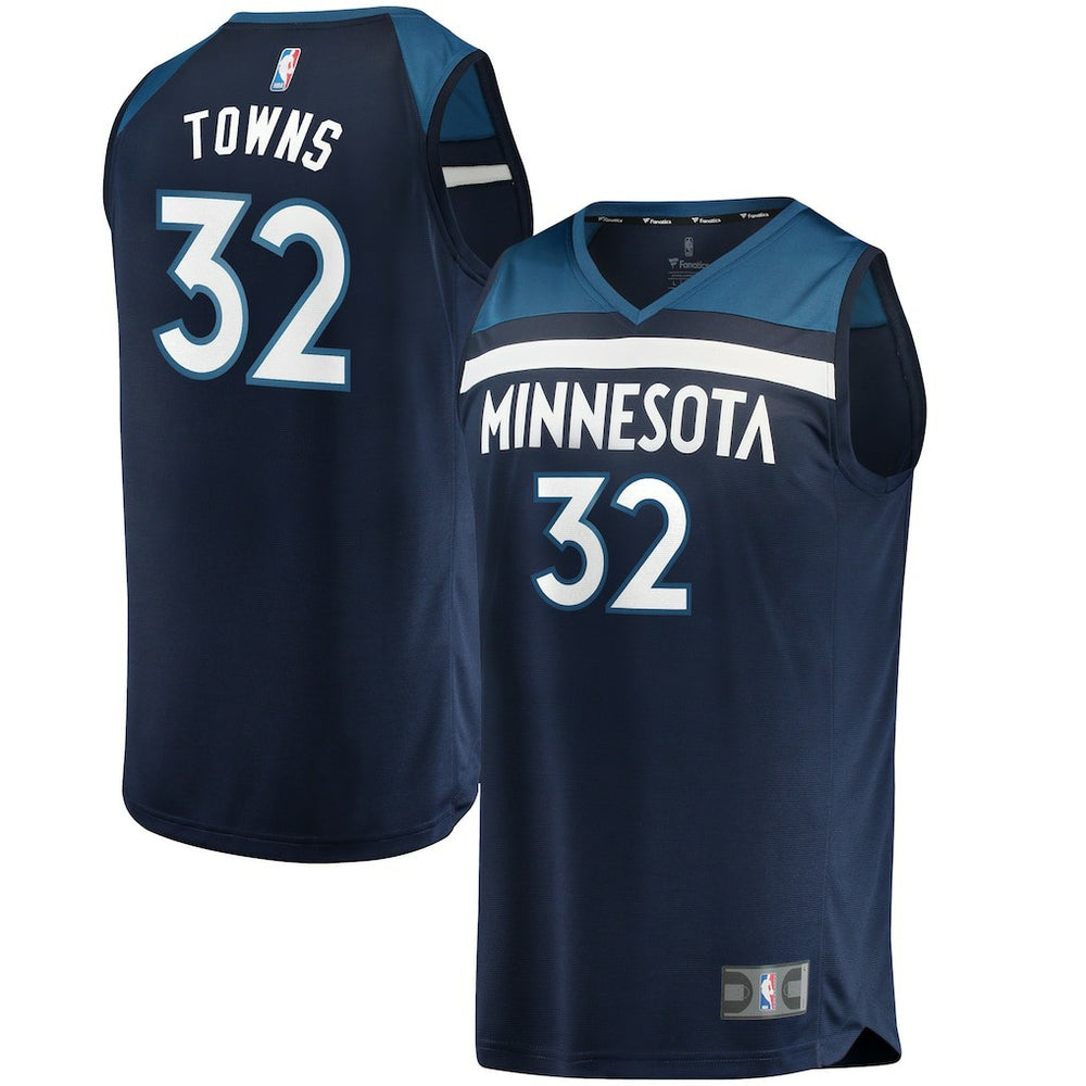 Karl-Anthony Towns Minnesota Timberwolves Fast Break Replica Jersey Navy On Sale