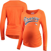 Denver Broncos Touch Women's Maternity Yardline Tri-Blend Top