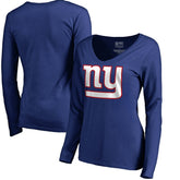 New York Giants Women's Primary Logo V-Neck Long-Sleeve T-Shirt