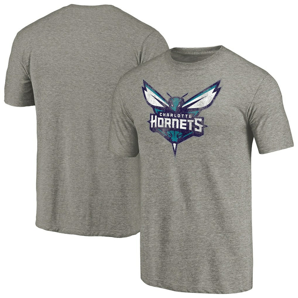 Charlotte Hornets Distressed Team Logo Tri-Blend T-Shirt New