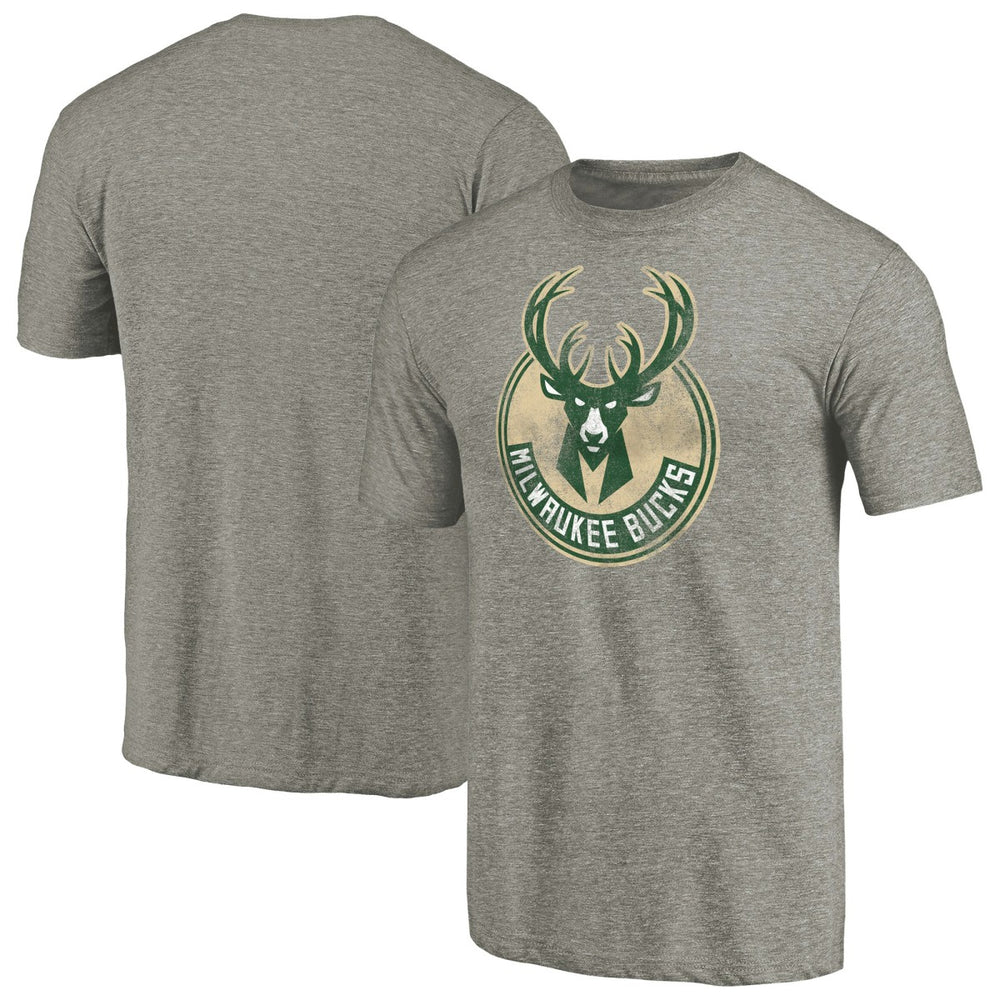Milwaukee Bucks Distressed Team Logo Tri-Blend T-Shirt Online