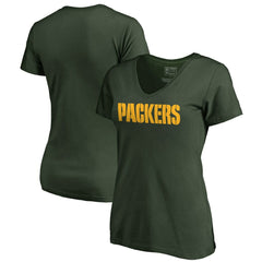 Green Bay Packers Women's Wordmark V-Neck T-Shirt