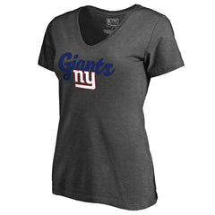 New York Giants Women's Freehand V-Neck T-Shirt