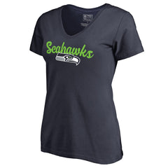 Seattle Seahawks Women's Freehand V-Neck T-Shirt