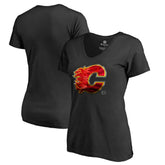 Calgary Flames Women's Midnight Mascot V-Neck T-Shirt Sale