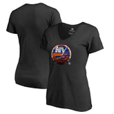 New York Islanders Women's Midnight Mascot V-Neck T-Shirt On Sale