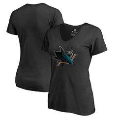 San Jose Sharks Women's Midnight Mascot V-Neck T-Shirt Sale