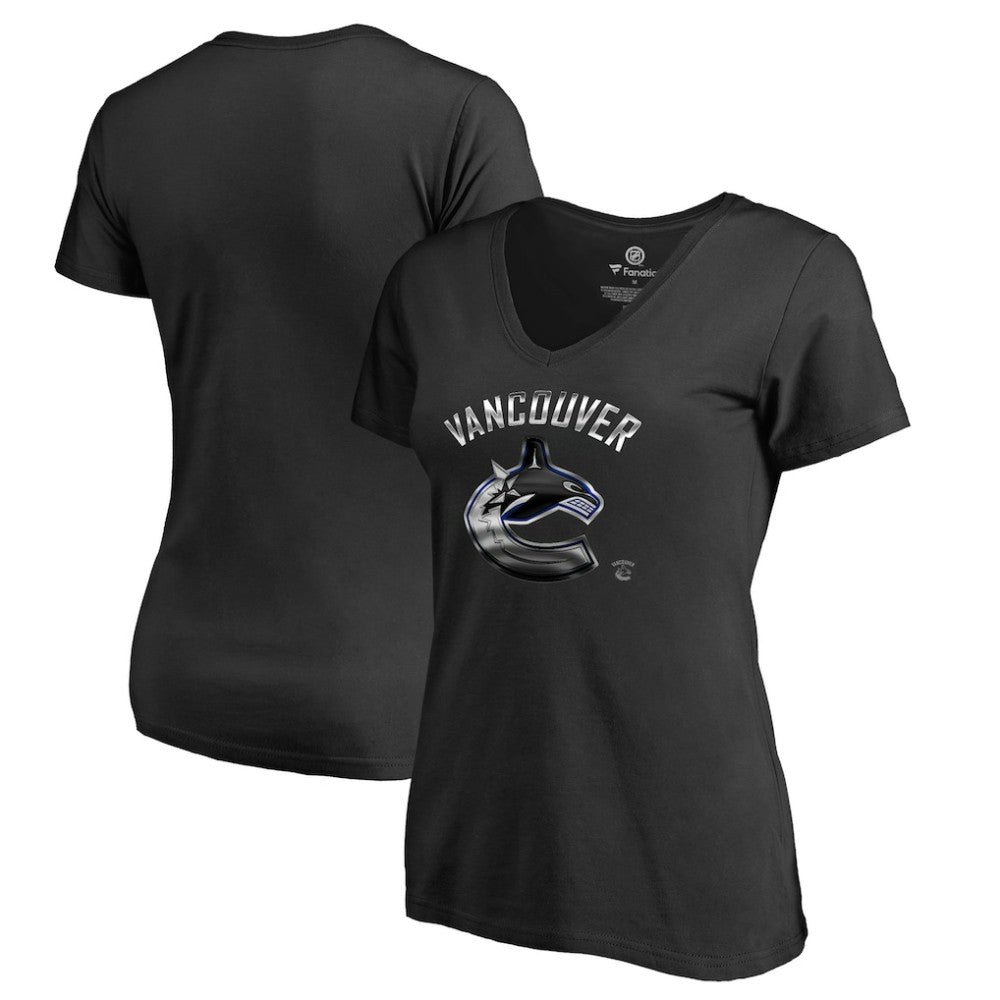 Vancouver Canucks Women's Midnight Mascot V-Neck T-Shirt Outlet