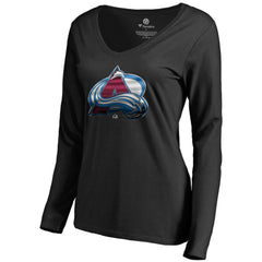 Colorado Avalanche Women's Midnight Mascot Long Sleeve V-Neck T-Shirt Discount
