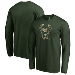 Milwaukee Bucks Splatter Logo Long Sleeve T-Shirt On Sale