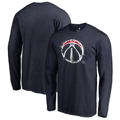 Washington Wizards Splatter Logo Long Sleeve T-Shirt On Sale