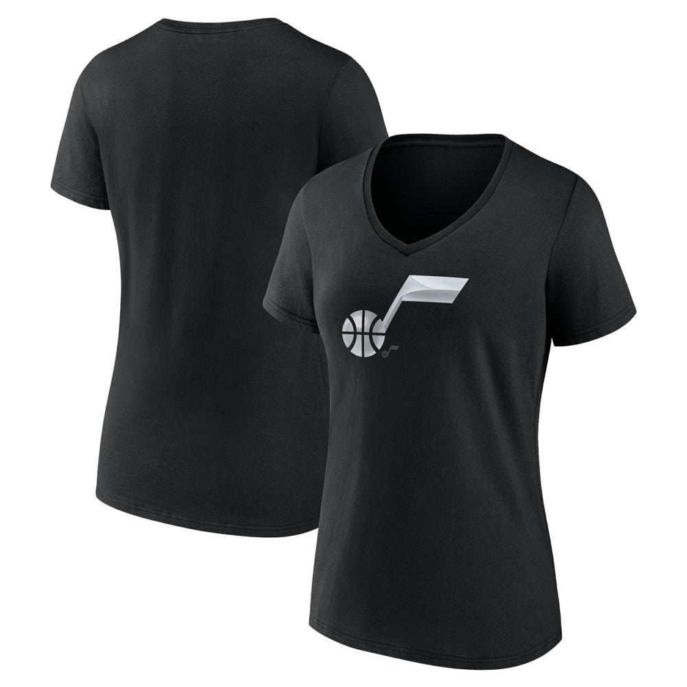 Utah Jazz Women's Midnight Mascot V-Neck T-Shirt New