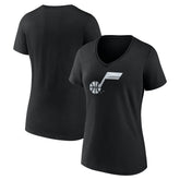 Utah Jazz Women's Midnight Mascot V-Neck T-Shirt New