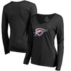 Oklahoma City Thunder Women's Midnight Mascot Long Sleeve V-Neck T-Shirt On Sale