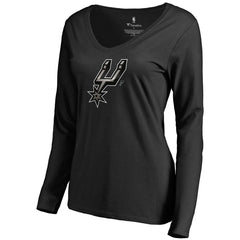 San Antonio Spurs Women's Midnight Mascot Long Sleeve V-Neck T-Shirt Discount