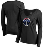 Washington Wizards Women's Midnight Mascot Long Sleeve V-Neck T-Shirt On Sale