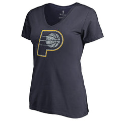 Indiana Pacers Women's Static Logo V-Neck T-Shirt New