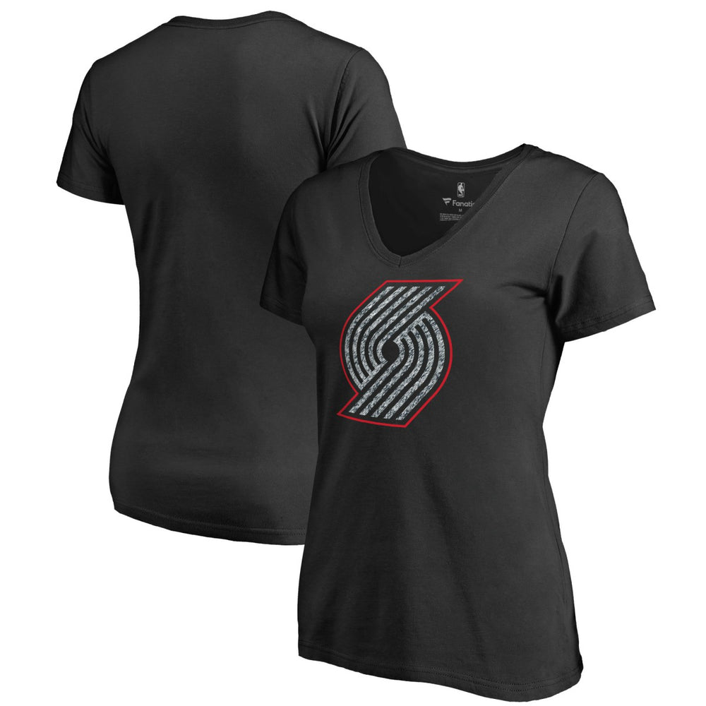 Portland Trail Blazers Women's Static Logo V-Neck T-Shirt On Sale