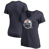 Edmonton Oilers Women's Splatter Logo V-Neck T-Shirt Sale