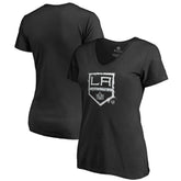 Los Angeles Kings Women's Splatter Logo V-Neck T-Shirt On Sale