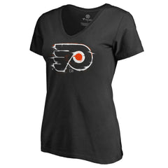 Philadelphia Flyers Women's Splatter Logo V-Neck T-Shirt For Sale