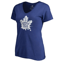 Toronto Maple Leafs Women's Splatter Logo V-Neck T-Shirt Discount