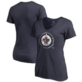 Winnipeg Jets Women's Splatter Logo V-Neck T-Shirt Sale
