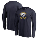 Buffalo Sabres Splatter Logo Long Sleeve T-Shirt On Sale
