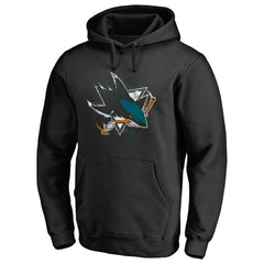 San Jose Sharks Splatter Logo Pullover Hoodie On Sale