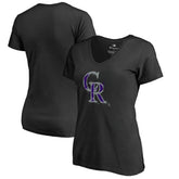 Colorado Rockies Women's Splatter Logo V-Neck T-Shirt | MLB Sale
