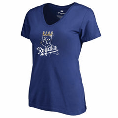 Kansas City Royals Women's Splatter Logo V-Neck T-Shirt | MLB Sale